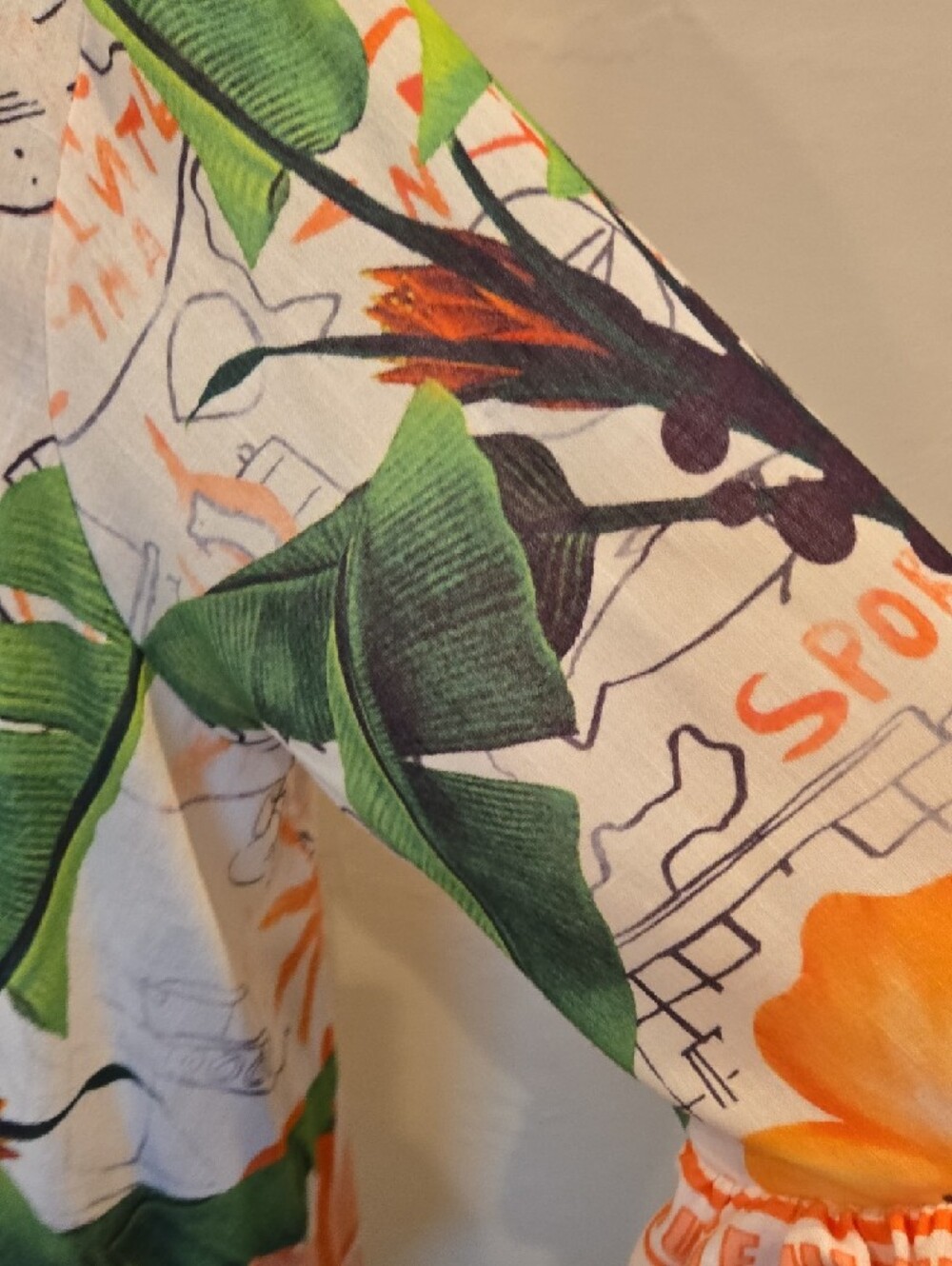 Tropical Jungle Printed Button-Up Hi Low Tucan Birds Tunic/Cover Up - Picture 8 of 8